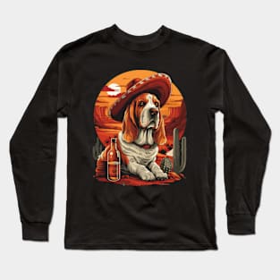 Basset Hound Dog Cinco De Mayo Long Sleeve T-Shirt